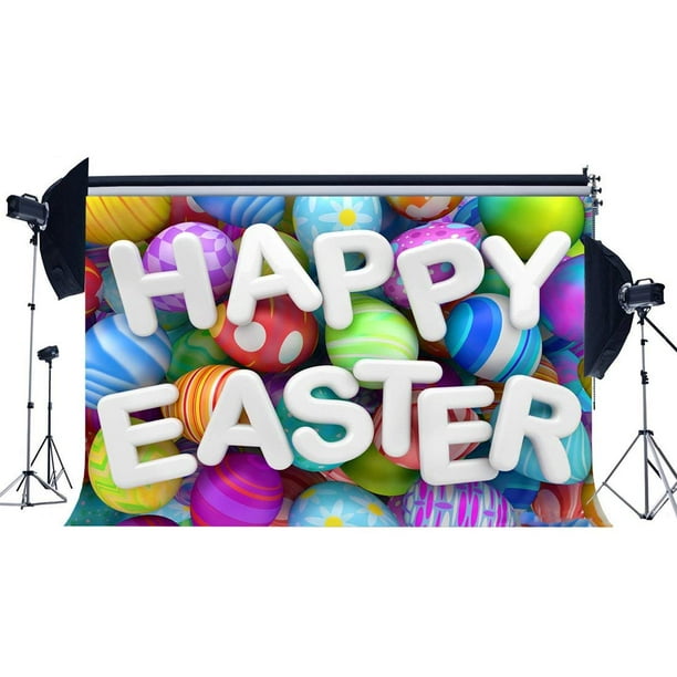 Happy Easter Backdrop Painted Eggs Blooming Nature Spring Frohe Ostern Wallpaper Photography Background For Baby Shower Boys Girls Party Portraits Walmart Com Walmart Com