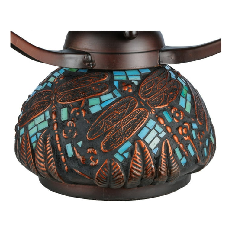 Meyda Tiffany - Bronze-195pack - Light Tiffany Three Dragonfly Mahogany - - Lamp 26681 Table