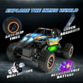 thumbnail image 6 of JoyStone 1:12 RC Cars 4WD Off-Road 2.4Ghz RC Monster Truck with Metal Shell and Light, Remote Control Car Crawler for Adult and Kid, 2 Batteries, Blue, 6 of 11