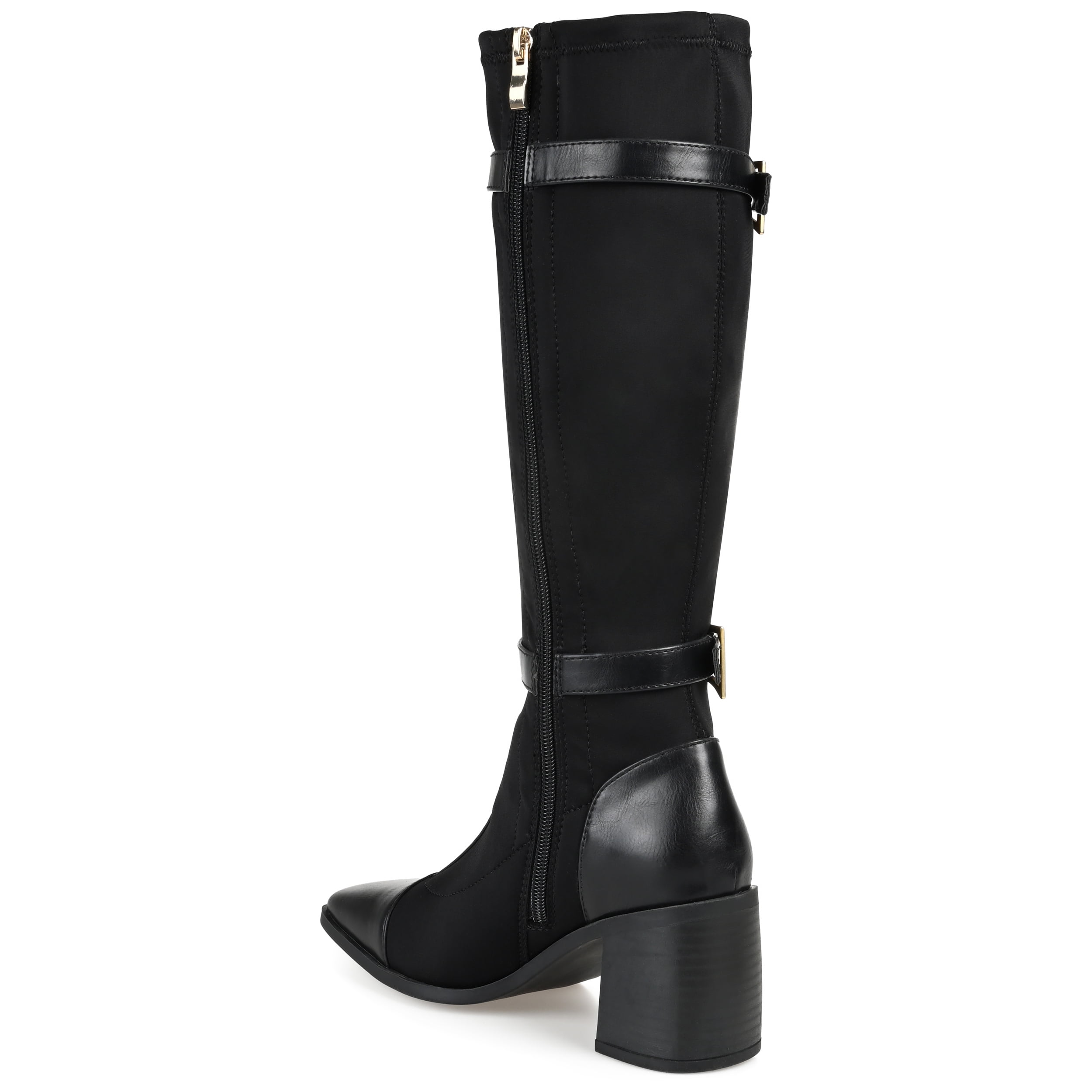 Journee Womens Gaibree Tru Comfort Foam Wide Width Extra Wide Calf Stacked Heel Knee High Boots