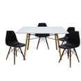 thumbnail image 1 of Set Comedor Oslo Melamina 120cm Blanco 4 sillas Negro nogal Mundo In Mundo In Minimalista, 1 of 7