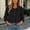 Black, variant on IUYRTFE Women's Ruffle Peter Pan Collar Blouse Long Sleeve Half Button Front Casual Loose Fit Top