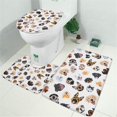 thumbnail image 2 of Cartoon Dog Bathroom Rugs Sets 3 Piece,Toilet Cover Set,Absorbent Non Slip Bathroom Mats Sets with U-Shaped Contour Rug Toilet Rug Set, 2 of 5