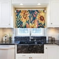 thumbnail image 6 of Sunflower Kitchen Curtains 2 Panels UV Protected Tier Curtains, Half Window Curtains Kitchen Tiers for Guest Room Bathroom Sink Laundry Room Basement,36 x 27 Inch, 6 of 7
