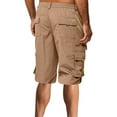 thumbnail image 3 of CenturyX Men Sports Casual Shorts Elastic Waist Pockets Loose Straight Cargo Short Pants Khaki XXL, 3 of 6