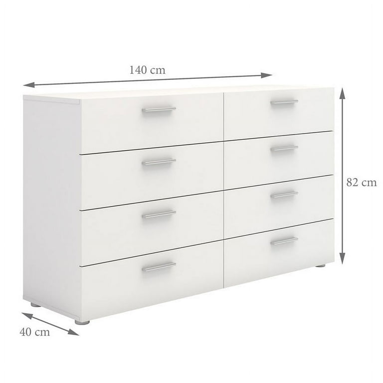 Atlin designs modern 8 drawer double hotsell dresser with bar handles in white
