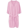 thumbnail image 1 of Bata De Baño Rasurada 100% Algodón Absorbente, Extra Suave con Bolsillos Laterales y Cinturón - Unisex y Unitalla-Rosa Claro, 1 of 1