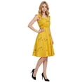 thumbnail image 6 of Yellow Sleeveless Square Neck Dress Halloween Costumes for Women, Movie Inspired Outfit for Cosplay Party Events, 6 of 9