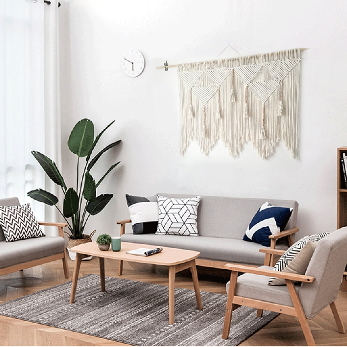 JTWEEN Woven Wall Tapestry,Wall Hanging Curtain Large Cotton Woven