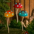 thumbnail image 2 of Evergreen 12.5"H Glow in the Dark Mushroom Plant Pick, Red- Fade and Weather Resistant Outdoor Decor for Homes, Yards and Gardens, 2 of 2