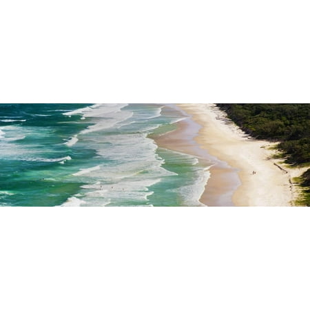 Byron Bay Surf - Panoramic Photo of Surfers Heading Out to Surf on Tallow Beach at Cape Byron Bay, Australia Print Wall Art By Matthew Williams-Ellis