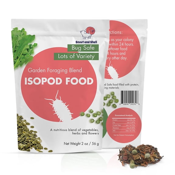 Snout and Shell Isopod Food A Bountiful Selection Crafted to Enrich Your Pet's Habitat and Diet (Garden Foraging Blend)