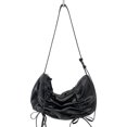 thumbnail image 1 of Bolso de hombro con lazo plisado suave, bolso Hobo de cuero PU, bolso cruzado de moda para mujer, 1 of 9