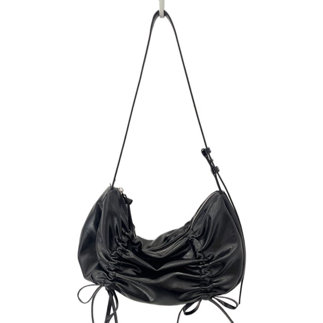 Bolso de hombro con lazo plisado suave, bolso Hobo de cuero PU, bolso cruzado de moda para mujer
