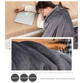thumbnail image 3 of Naiovety Manta para dormir de 70x130cm, edredón para siesta de Color sólido, cama de viaje de franela de doble capa, baño interior y Juegos de accesorios de baño Gris, 3 of 6