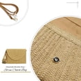 thumbnail image 3 of Cartera de mano de paja Aovtero tipo sobre, bandolera, 28,5 x 22,5 cm, marrón claro, 3 of 8