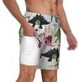 thumbnail image 2 of Kdxio Cute Dinosaurs Print Men'S Swim Trunks With Compression Liner 7 Inch Inseam Quick Dry Swim Shorts, 2 of 7