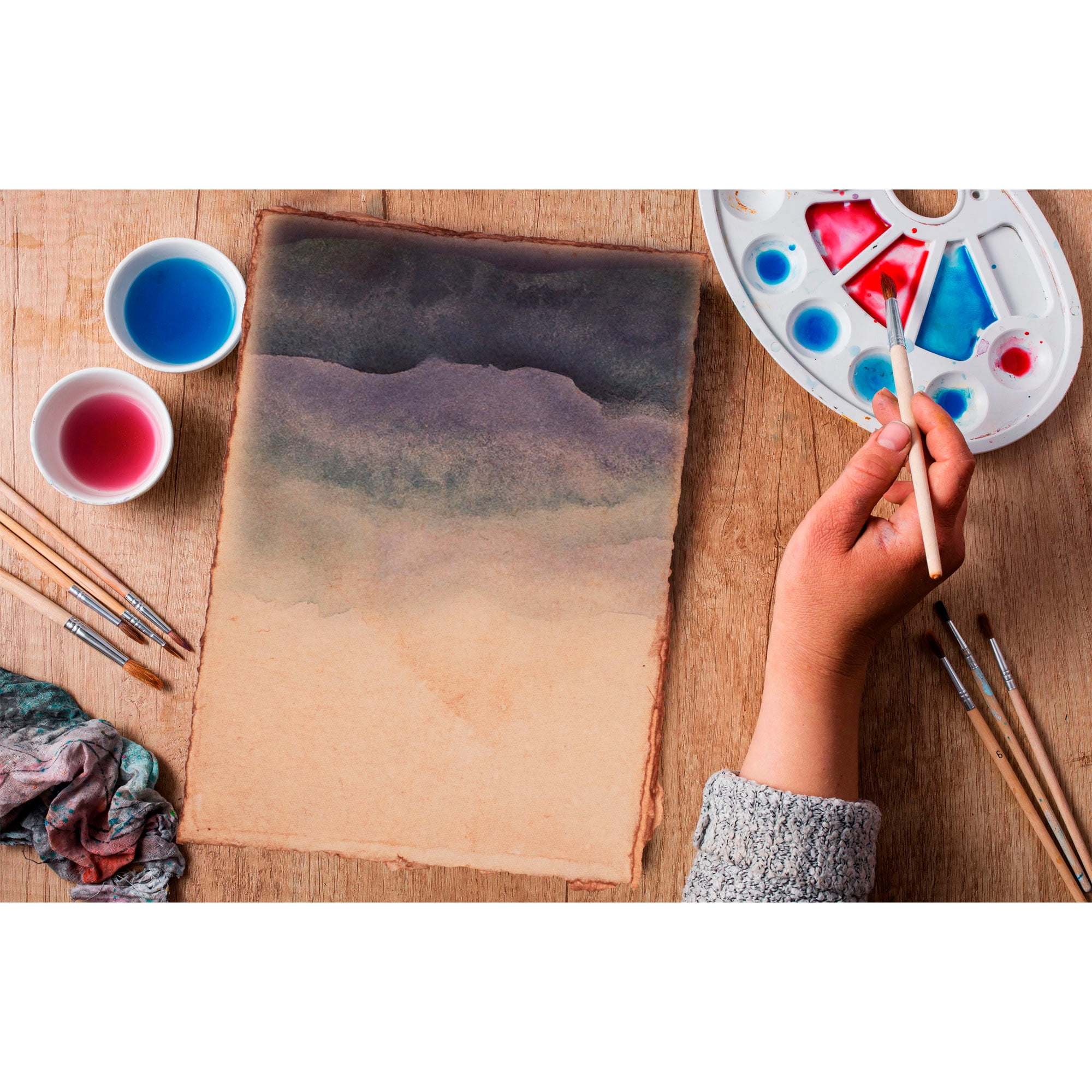 Leather Village - Handmade Cotton Watercolor Paper - 8 x 6 - 200 GSM - Vintage