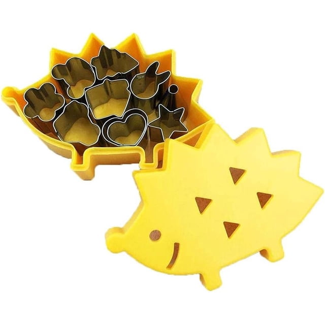 Jinsinto 10pcs/Set Fruit Cutter Mold Box Hedgehog Design Mini Stainless Steel Mold Cookie Biscuits Ham Cookie Tools
