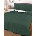 thumbnail image 3 of Quilts Twin Size, Pure Hunter Green Soft Comforter Bedding Set for Bed, Modern Solid Color Minimalist Art Lightweight Quilted Bedspread with Pillow Cover(2 Pieces) for All Season, 68x86 Inch, 3 of 7