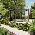 thumbnail image 3 of Garvee 10'x10' Aluminum Pergola with Retractable Canopy Outdoor Patio Shade Cover, 3 of 9