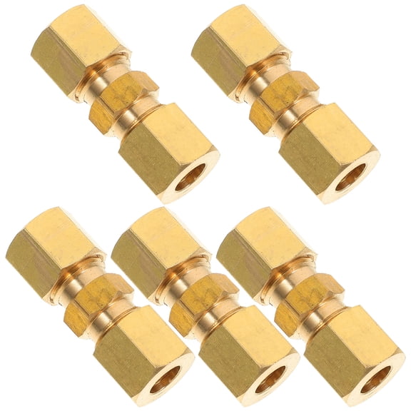 AURARMLET 5-Pack Copper Pipe Connectors for Compression Tube Fittings Plumbing Repair Parts