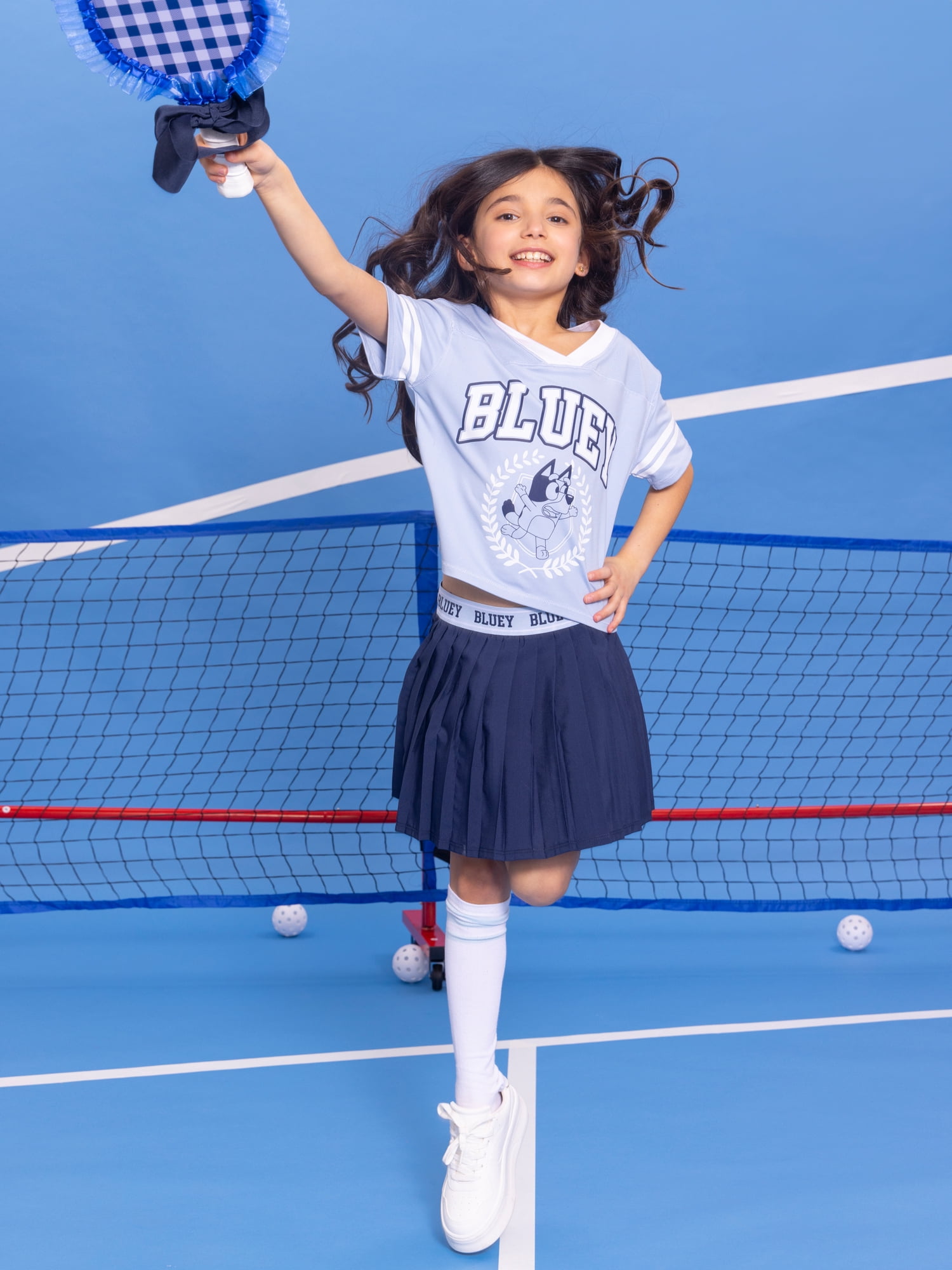 Bluey Girl's Active Jersey Top with Short Sleeves, Sizes 4-12