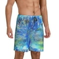 thumbnail image 2 of Easygdp Peacock Men's Short Pajama Pants, Sleep Shorts, Household Pants, Casual Pants with Pockets - XX-Large, 2 of 9