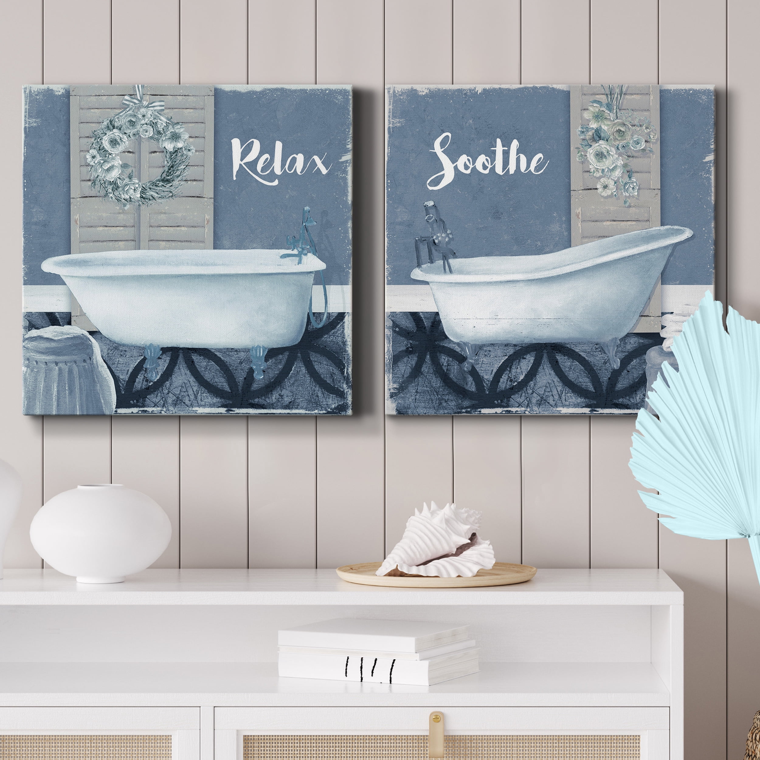 Relax - Premium Gallery Wrapped Canvas - Ready to Hang Set of 2 - 32 x 32 Each