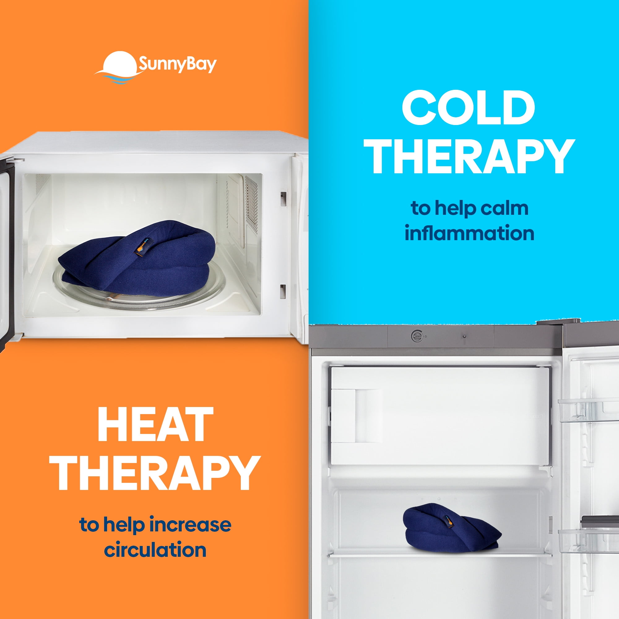 Sunnybay Extra Large Thermal Pad Wrap, Heating & Cold Therapy for Neck & Shoulder Pain Relief, Navy Blue, 26x4