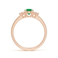 thumbnail image 2 of Angara Natural 0.66 Ct. Emerald with Diamond Classic Ring in 14K Rose Gold for Women (Ring Size: 11.5), 2 of 10