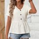 thumbnail image 5 of mfyjkho Tops De Moda Para Mujer, Camiseta Casual De Manga Corta Con Cuello En V Y Color Liso Para Mujer Tops De Tallas Grandes M, 5 of 5
