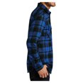 thumbnail image 6 of Yellow Rooster Men's Button Down Regular Fit Long Sleeve Plaid Flannel Casual Shirt Royal/Black 2XL, 6 of 6