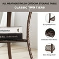 thumbnail image 5 of Outdoor Side Table Patio Wicker Coffee Table Outdoor End Table Rattan Bistro Table with Storage & Poly Lumber Table Top Square for Outside Balcony Porch Poolside Deck Brown, 5 of 7