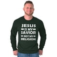 thumbnail image 3 of Jesus Is My Savior Not My Religion Long Sleeve TShirt Men Women Brisco Brands L, 3 of 6