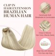 thumbnail image 3 of Extensiones de cabello GOO GOO, cabello humano real, 22 pulgadas, 170 g, rubio ceniza, 3 of 9