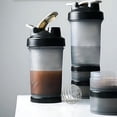 thumbnail image 4 of Botella mezcladora de proteínas Fittify con compartimentos de almacenamiento | Pre-Entrenamiento, Proteínas, Suplementos | 16,9 onzas (500 ml) [Negro], 4 of 5