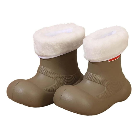 MEZZALL Child Kids Rain Boots Girls Winter Snow Boots With Warm Comfortable Rubber Booties Toddler Outdoor Solid Color Play Shoes Comfort Footwear