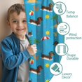 thumbnail image 3 of Dachshund and Beach Blue Pattern Insulated Teens Curtains Set Of 2, Bedroom Essentials, Toddler Room Decor 52"x84", 3 of 5