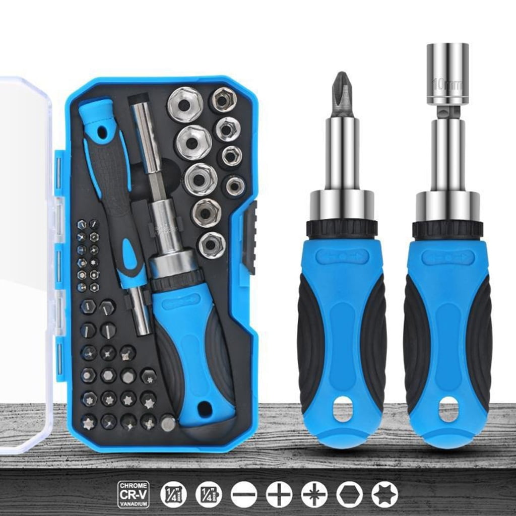MOMOJIA Multi-function Ratcheting Multitool Screwdriver Set Screwdriver Multi-bit Tool All in One Portable Multi-Purpose Tool