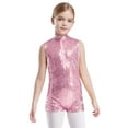 thumbnail image 3 of iiniim Kids Girls Sequins Sleeveless Short Jumpsuit Ballet Dance Biketard Gymnastics Leotard Unitard Pink 10, 3 of 6