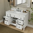thumbnail image 5 of 48" Fully Assembled Single Bathroom Vanity with Engineered Stone Top, Ceramic Sink, Hand Paint, 5 of 10