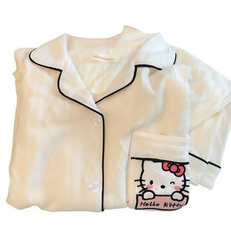 

Sanrio hellokitty pajamas women s summer new creative personality short-sleeved shorts cartoon cute student home service suit