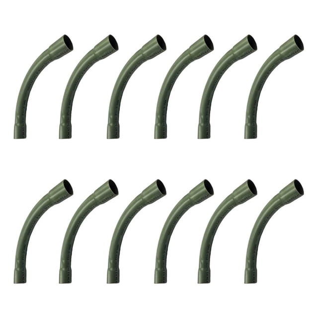 12 Pzs Codo Curvo 90° Conduit Verde Pvc Pesado 1 1/4 C/Cople verde 1 1/4 pulgadas