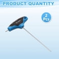 thumbnail image 3 of 2pcs T-Handle Hex Key Wrench 2mm 125mm Long Metric S2 Steel T-Key Inner Hexagon Wrenches Spanner Repair Tool for Automotive Household Maintenance, Blue Black, 3 of 7