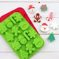 thumbnail image 4 of HomeLife Christmas Silicone Mold 14 Cavities Santa Snowman Tree Cane Gift Box Non-stick Food Grade Easy Release DIY Fondant Chocolate Candy Biscuit Jelly Ice Cake Baking Mold, 4 of 13