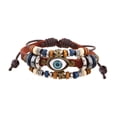 thumbnail image 1 of Pulsera trenzada de cuero PU Fernando para Hombres Marrón, 1 of 8
