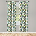 thumbnail image 2 of Ambesonne Mexican Curtains, Cartoon Various Cacti Art, Pair of 28"x95", Pale Lilac Green and Apricot, 2 of 4