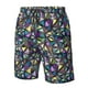 thumbnail image 4 of Balery Purple-Gold Triangles Traje de Baño Estilo Hawaiano para Hombre, Shorts de Secado Rápido con Bolsillos-Large, 4 of 6