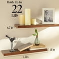 thumbnail image 3 of Ophanie 22.5 inch 2 Pack Wood Floating Shelves, Hanging Float Shelf for Wall Mounted Decorative Shelves, 6.7 x 23 Inch, Set of 2, Rustic Brown, 3 of 9